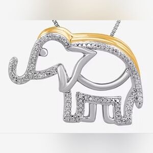 1/10 CT. T.W. Diamond Elephant Pendant in Sterling Silver